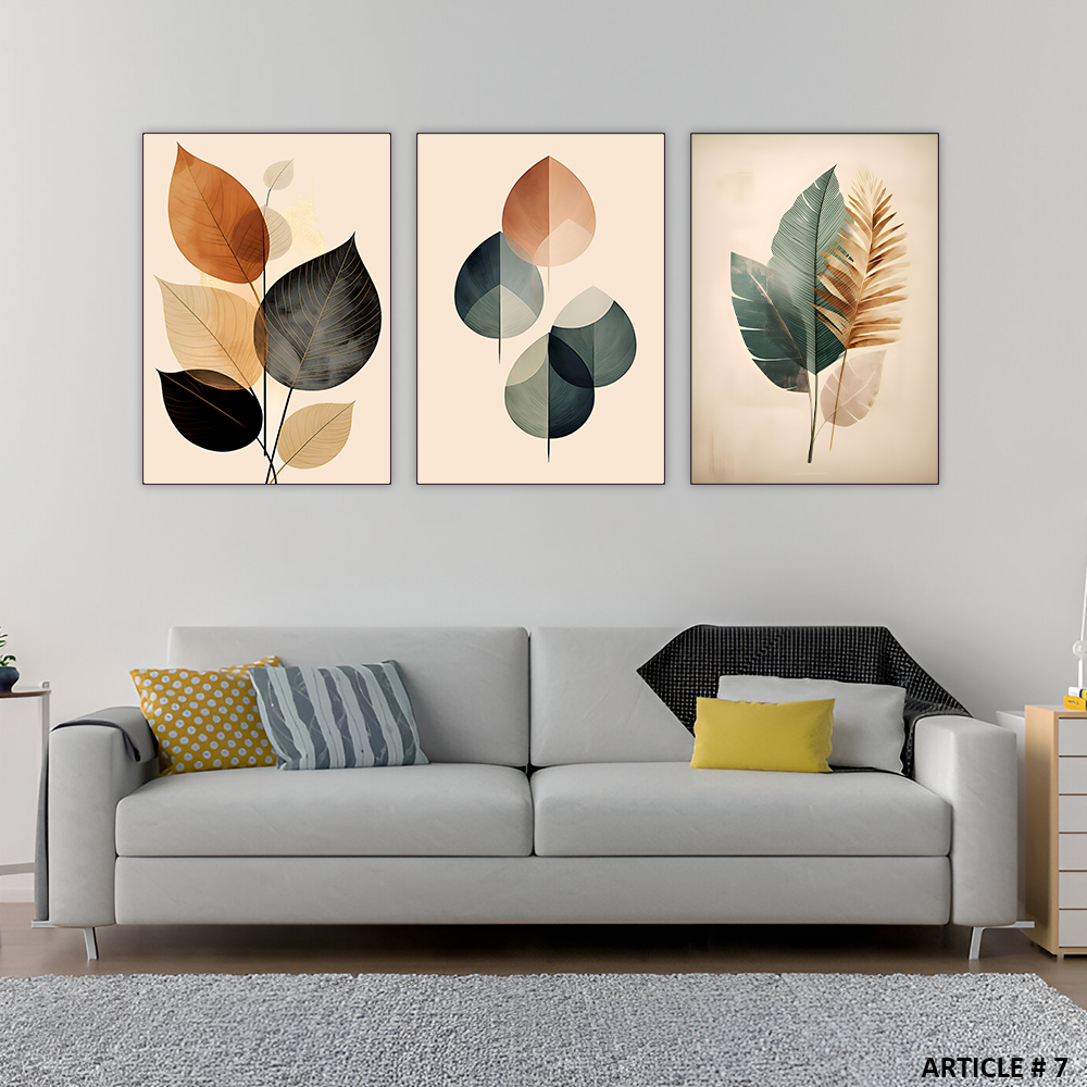 2419808694b5a7643de4f6a15c666f99 Set of 3 Botanical Wall Art Frames – 8x11" MDF Wood with Adhesive Backing