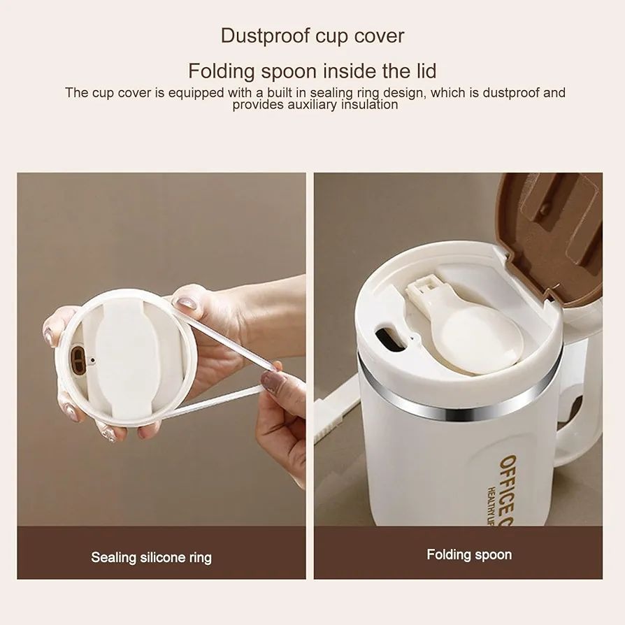 24a2966e78dd63bb3b80201e993463af Stainless Steel Coffee Mug | Insulated | Anti‑Slip Bottom | With Spoon | Office & Home Use - Image 4