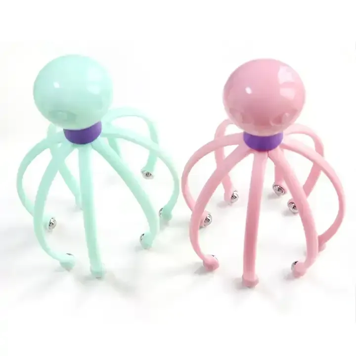 2516cafb807fd11773658e0df945e67e Octopus Shape Manual Head Scalp Massager With 8 Roller Balls Provides Headache Relief Stress Relaxation Hair Stimulation - Image 3