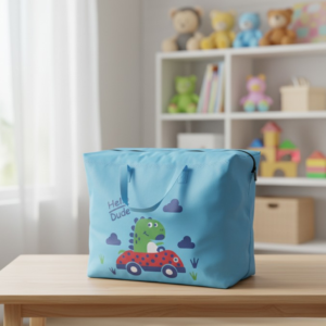 Large Capacity Storage Bag With Cute Dinosaur Print – Foldable, Durable, And Perfect For Toys, Clothes, And Everyday Org