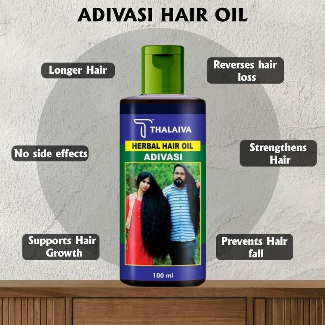 251e0ce6da1903d1d9dd26309829f311 Adivasi Herbal Hair Oil And Shampoo Deal Pack Of 2 – Natural Hair Care Combo For Strong, Shiny, And Healthy Hair (Oil 10 - Image 2