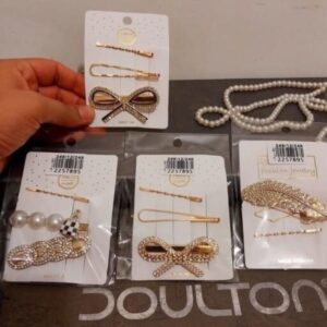 Beaded Pins And Hair Clips Set – Stylish Metal Hair Accessories Card With 3 Pcs, Random Designs For Everyday Fashion And
