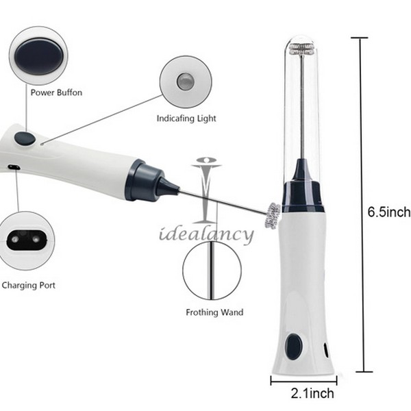 25afbec5ed4be43b9f2bbb52633b31dd Rechargeable Electric Coffee Frother & Milk Beater – Handheld Foam Maker with Stainless Steel Whisk, USB Charging, and P - Image 2