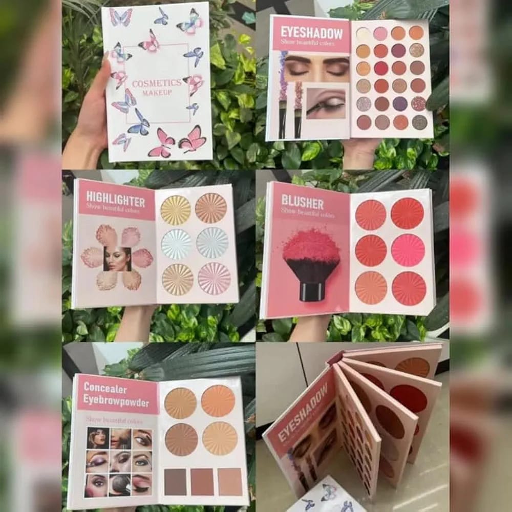 26ca24eaa002294a33ea962dd0c5f15d All In One Professional Makeup Palette Book – Complete 4 In 1 Beauty Kit With Highlighters, Contour, Eyeshadow, Blush, A - Image 2