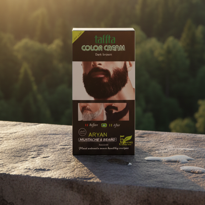 27f5ff8c448f101e9d086f5f7672ded3 Aryan Mustache & Beard Color Cream (Dark Brown) – 5-Minute Instant Grey Coverage with Plant Extracts