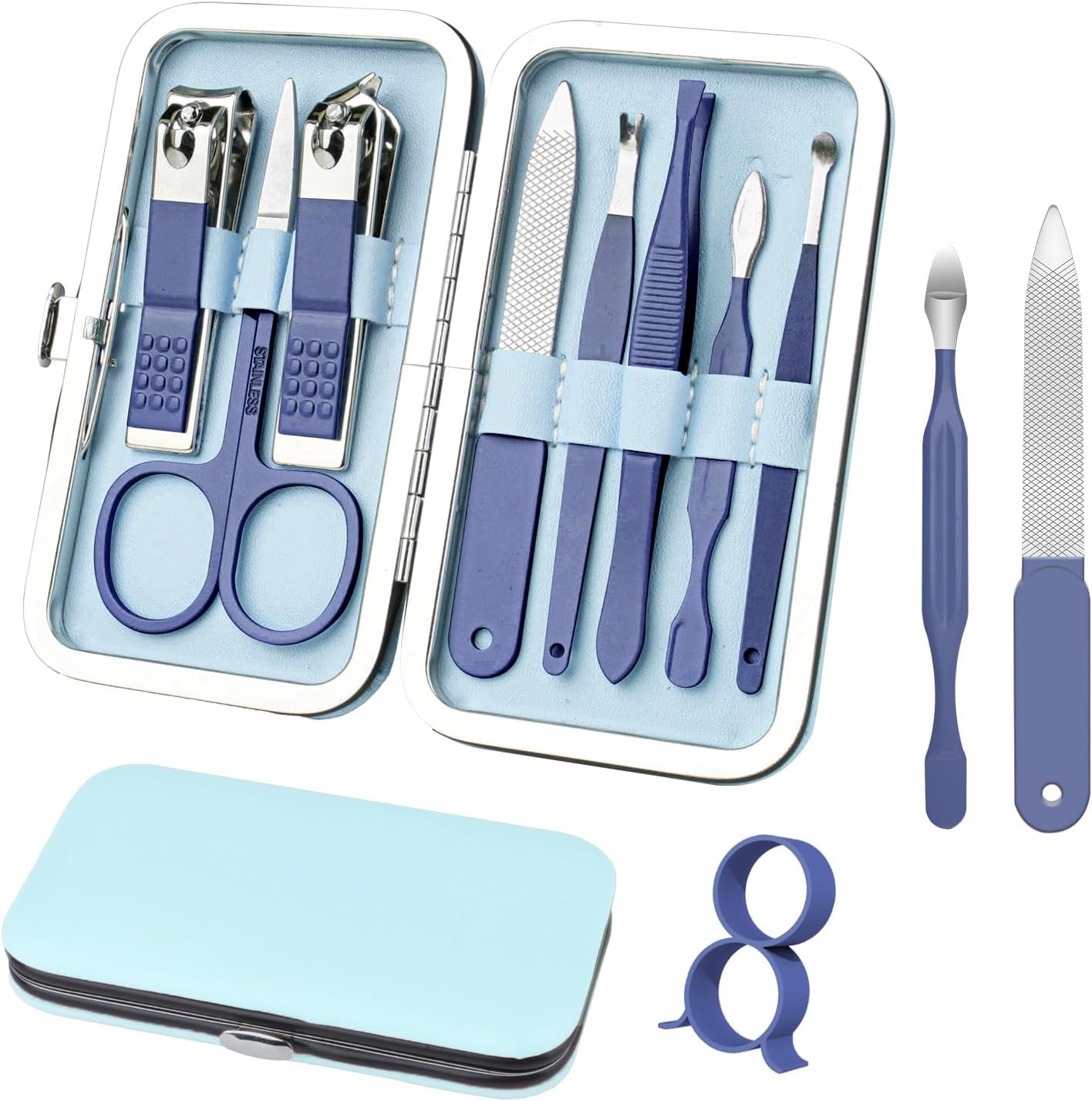 27ff8c7834434ce598771cfa24cb7a3b Premium Manicure & Pedicure Kit – Stainless Steel Nail Clippers Set with Grooming Tools for Hand, Foot & Facial - Image 4