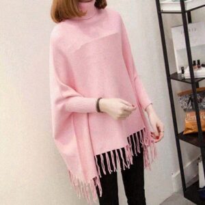 Stylish Pink Fleece Poncho - Free Size, Ready to Wear & Fits All | Best Quality Top For Girls - Best Quality Poncho