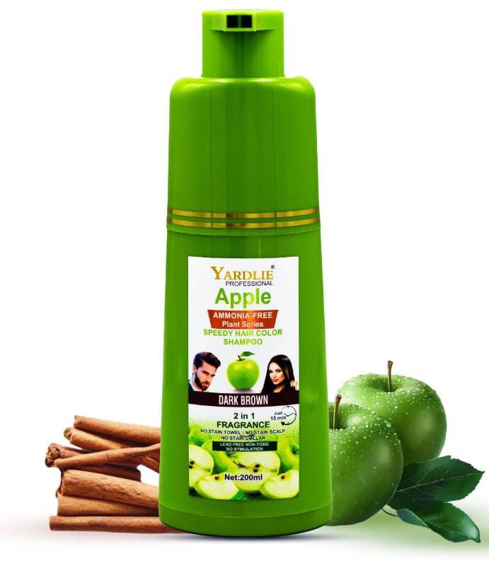 28ee0e80e89610eef359560e1f335fe9 Yardlie Apple Hair Color Shampoo – 2-in-1 Natural Black & Brown Color + Cleanse Formula 400ml – Easy Use for Shiny, Heal - Image 4