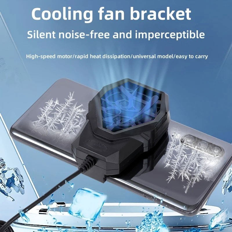 2ca3935d18cc0dbb0bff7347e09086e5 Portable Mobile Phone Quiet Cooling Fan Heat Diffuser Radiator With Light - Image 2