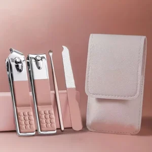 4-in-1 Professional Manicure Set – Stainless Steel Nail Care Kit with Nail Clippers, Nail File & Dead Skin Fork (Ran