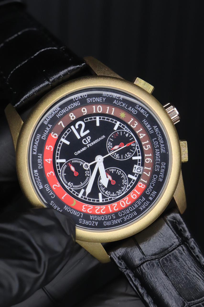 2f3dbcdcc20570baa0c9b2f636822f92 Casino Design Chronograph Leather Strap Watch Vintage Inspired Dial Functional Sub Dials Precise Quartz Movement - Image 3