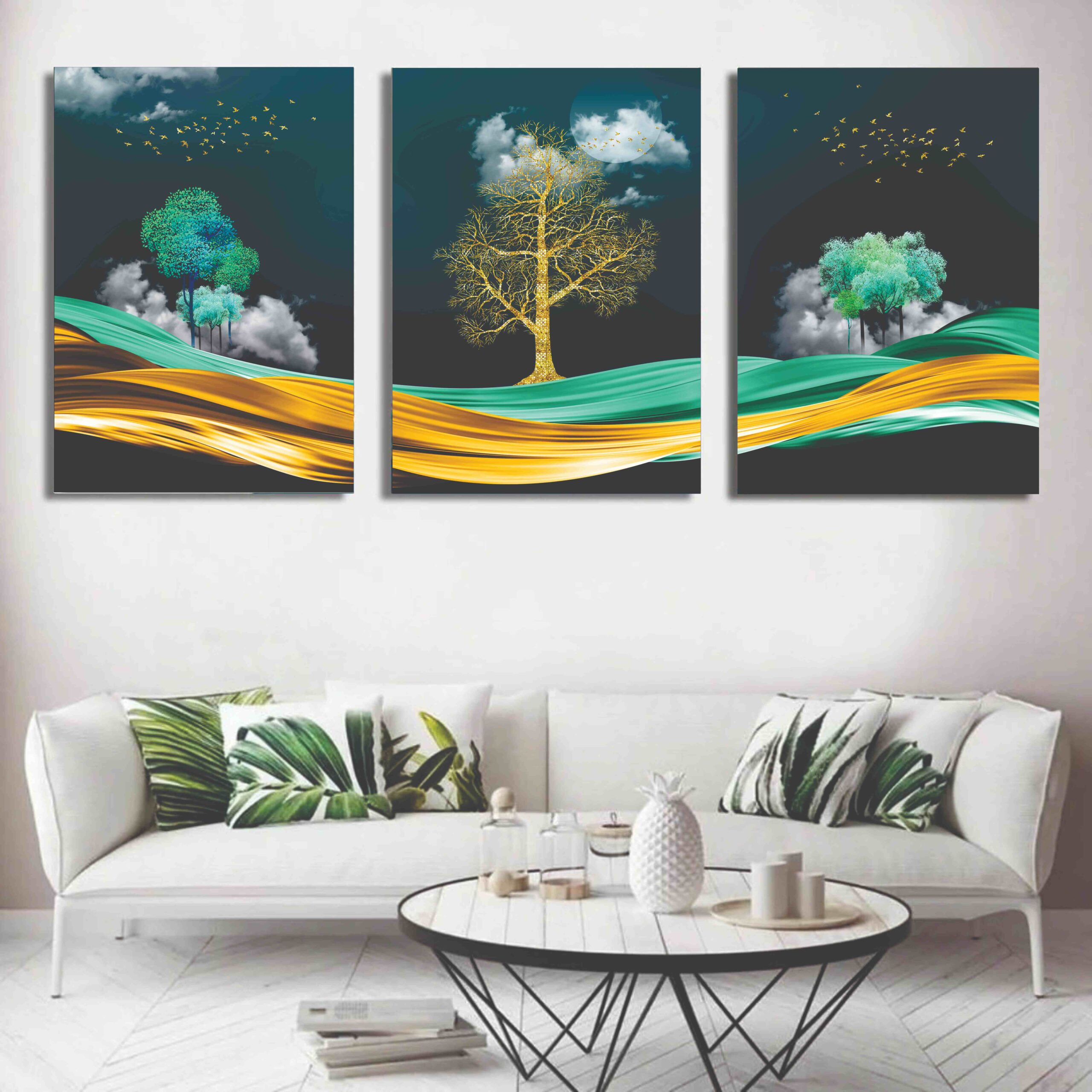 318af93cfa70b4c4feaead52fe9d9658 Set of 3 Wall Art Wooden Phototile Frames for Wall Decor