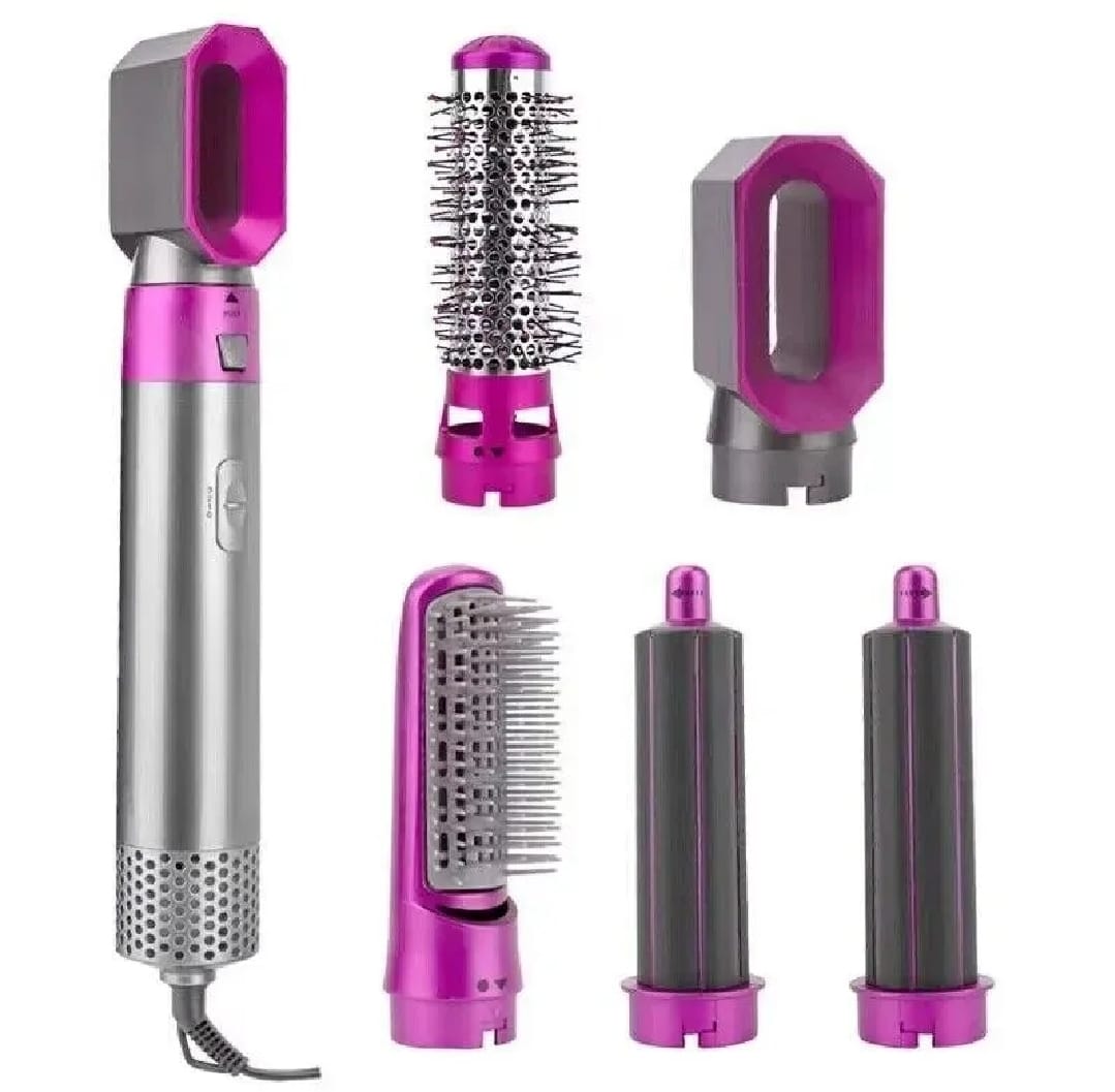 321842695beaf48db27b12ec5c386a84 High Quality 5 In 1 Hair Styler Brush | Hair Straightener, Curler, Blow Dryer & Volumizer | Negative Ionic Electric Air - Image 3