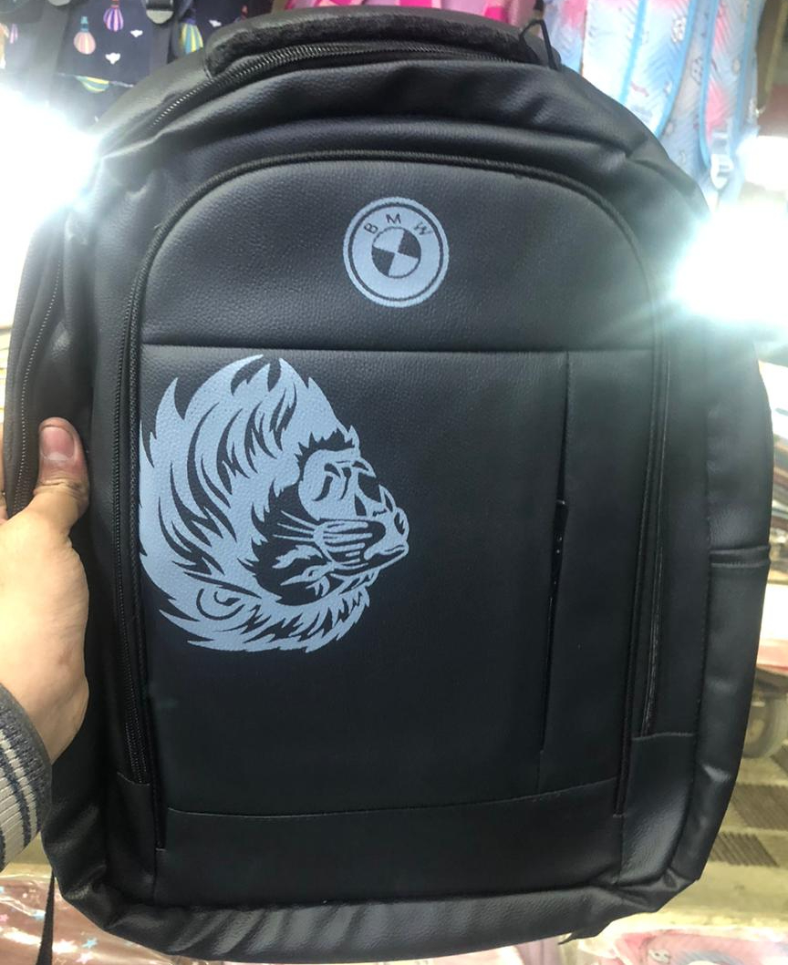 32d54f338fd9f87b360ca64091aca5ef Black Faux Leather Backpack With BMW Logo Providing Durable Quality Stylish Design - Image 4