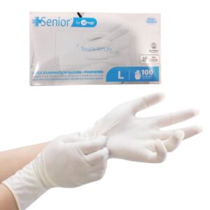 Senior Latex Examination Powdered Gloves – 100 Pcs Box, Premium Quality Disposable Medical Gloves For Professional Use,