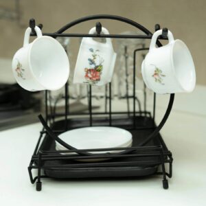 Durable Metal Cup & Glass Stand Rack – Space-Saving Countertop Organizer for Mugs, Cups, Plates & Glasses (Kitchen Dryin