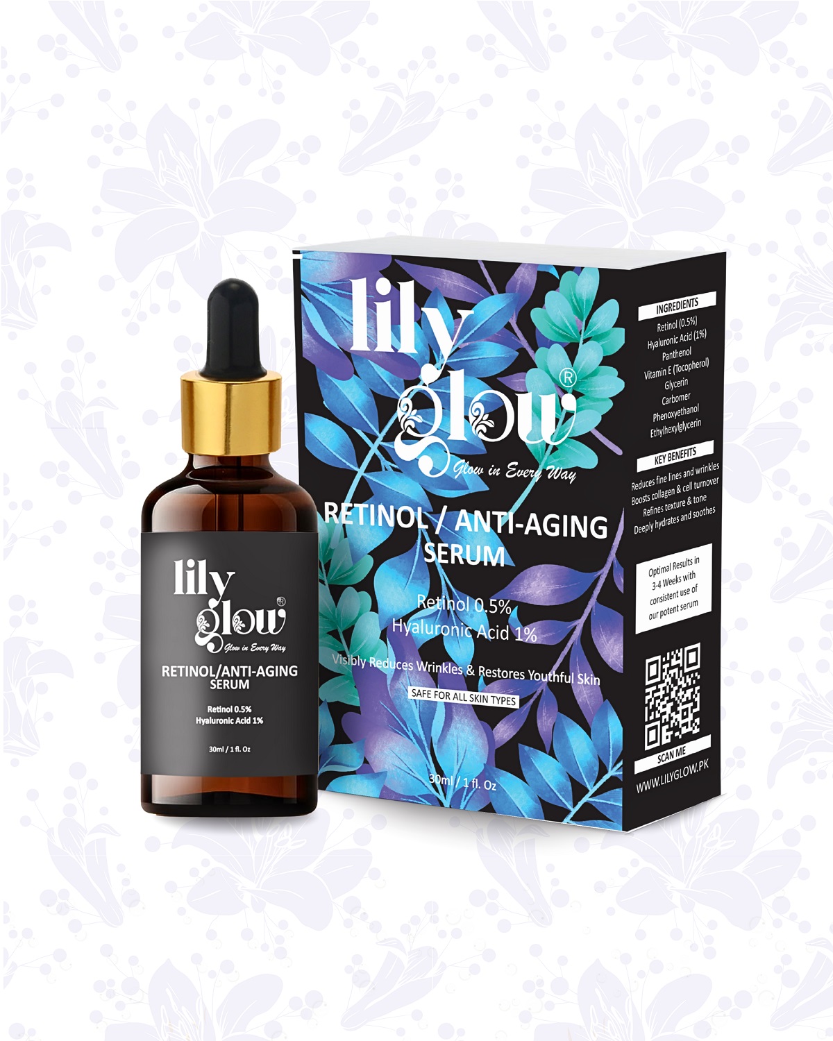 3569f6d339b286486b04e9fc7b72ee7d Lily Glow Retinol Anti-Aging Serum for Face – Wrinkle Repair, Skin Tightening & Night Care (30ml)