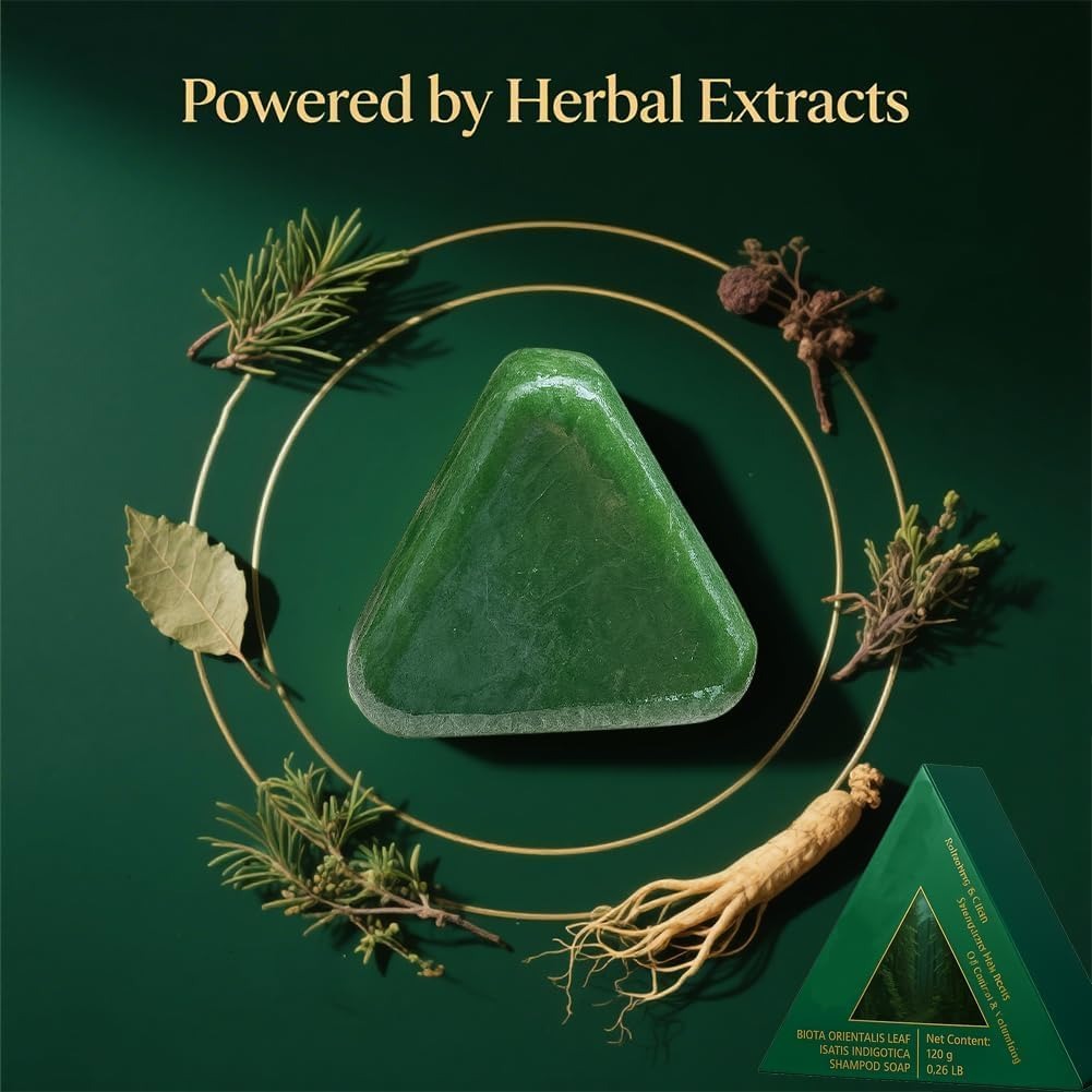 38d6413f35f498aa544404b0c85c15a3 Nature Triangle Shampoo Bar | Nature Seven Green Soap | 50g | Plant‑Based | Calming & Strengthens Hair | Made in Pakista