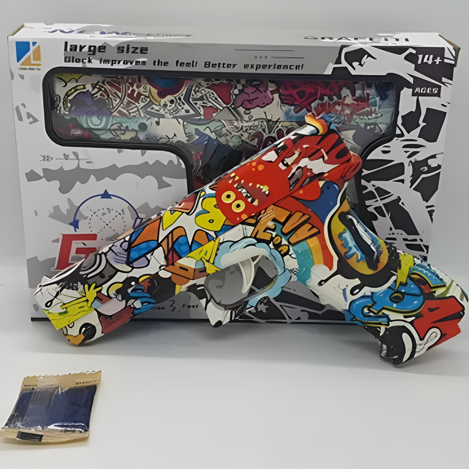 39c66c3963097fdfe8a020aa660f2e92 Gel Blaster High Speed Manual Gun Orange – Large Size Graffiti Glock Soft Bullet Gun Toy With Safe Foam Bullets, Realist - Image 3