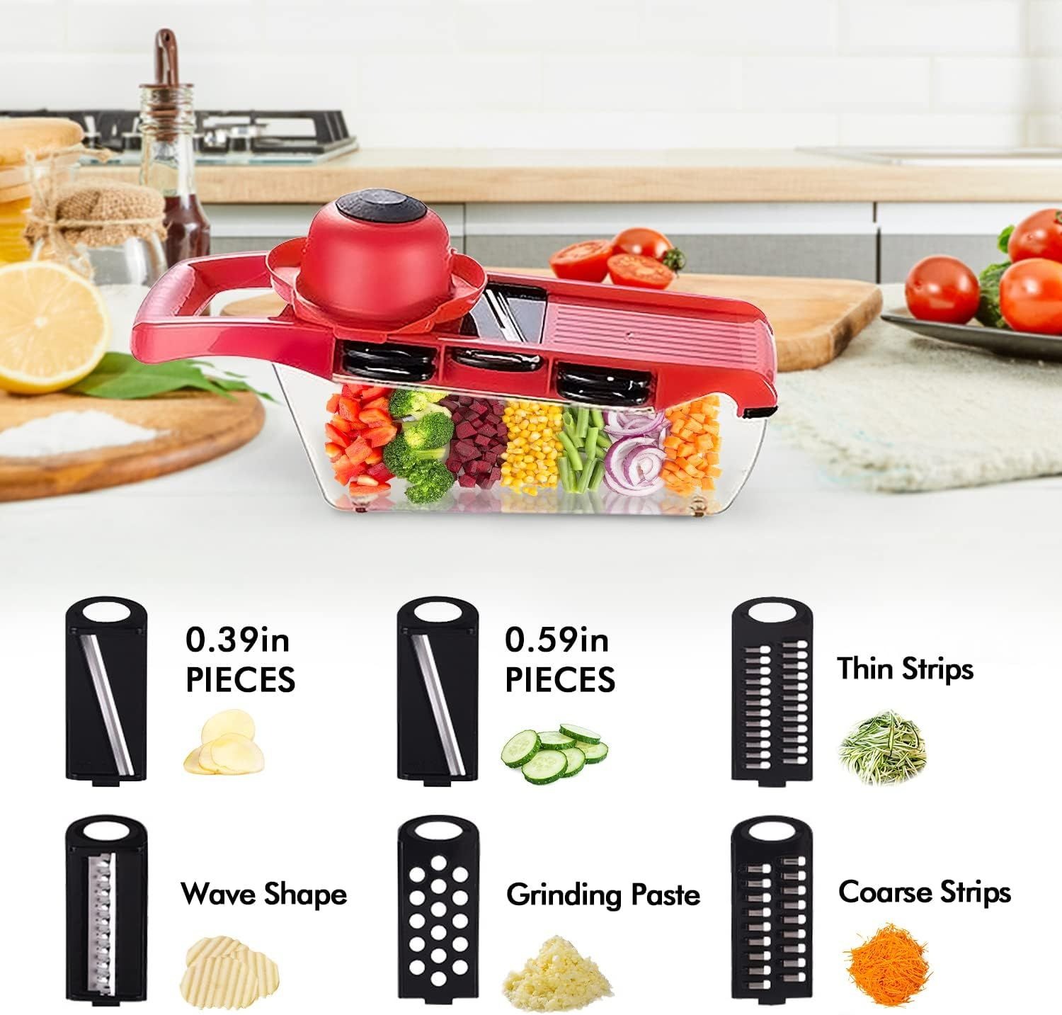 39c7dc52757a53039ca264b5557f8d26 Multi‑Functional 10‑in‑1 Mandoline Slicer | Vegetable Cutter, Peeler, Chopper, Grater & Shredder - Image 2