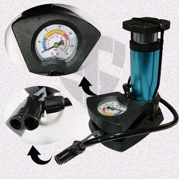 3a09f6139f6aa2df674dd3af4e049a48 Foot And Hand Air Pump With Air Pressure Gauge – Fast Portable Car Bike And Cycle Inflator For Tires Balls And Inflatabl - Image 3