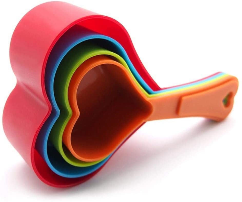 3a4531b7b0d8ad3b3506d50a7ad9ef26 Heart Shaped Measuring Cups Multicolor | 4-Piece/Set Kitchen Measuring Cups for Baking & Cooking | Cute Heart Design, Fo - Image 2