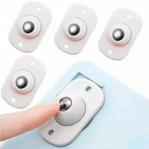 Quality Furniture Moving Wheel - [4 Pcs] | Stainless Steel Mini Swivel Wheels With 360 Degree Rotation For Bins Storage