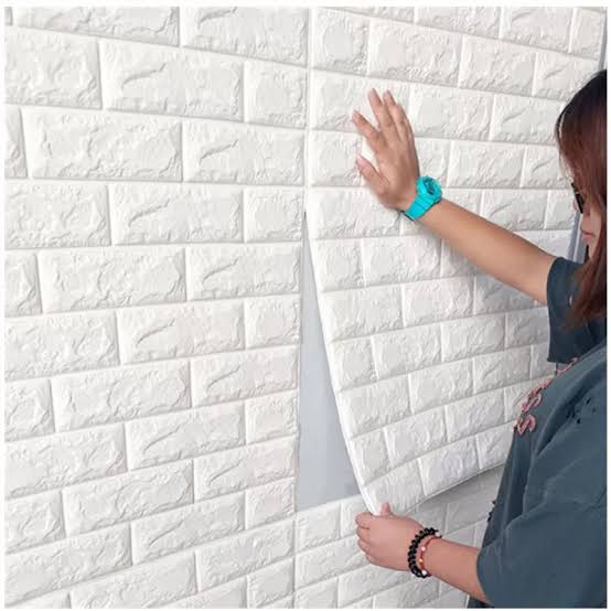 3d-wall-stickers-faux-brick-white-brick-bedroom-home-decor-waterproof-self-adhesive-living-room-wallpaper-2-1 3d Wall Sticker White Brick Sheet | Bedroom Home Decor Waterproof Self Adhesive Living Room Wallpaper(70×77 cm) - Image 3