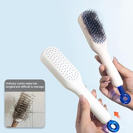 Magic Retractable Comb Self Cleaning Hair Brush Massage Anti-static Hair Smoothing Comb, Suitable for All Hair Types, Un