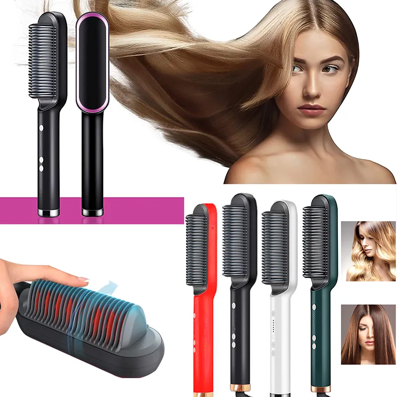 3efa5512ca1fde226493f0e4f08a5d44 Electric Professional Hair Straightening Brush (random Color) - Image 3