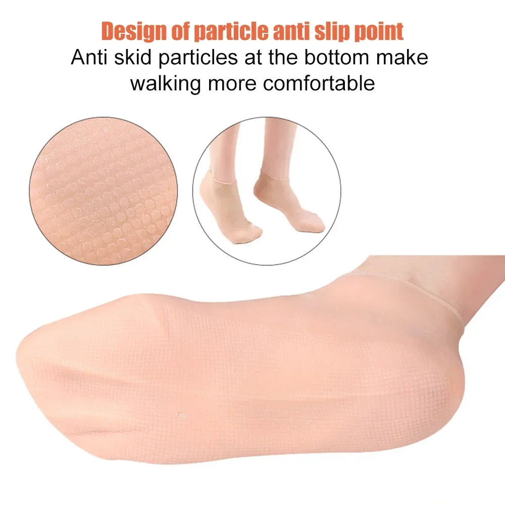 4-2 01 Pair Silicone Jelly Socks Gel Moisturizing Socks Foot Care Protector