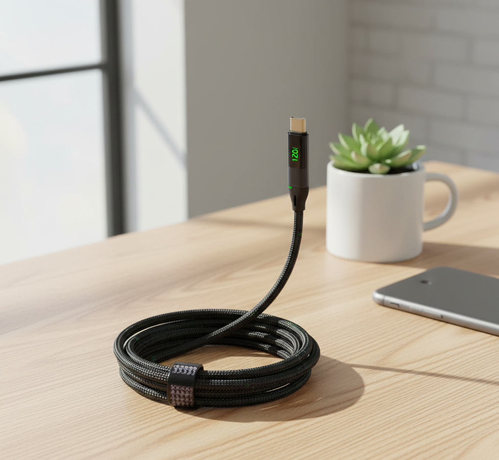 40a98d40816d2500a0e61d9e047342c6 Sabawoon Type-C to Type-C 120W Fast Charging Cable – Ultra-Durable, Super-Speed Power Delivery - Image 4