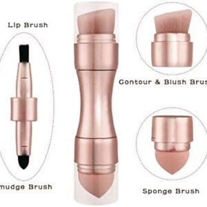 Max Factor x 4 in 1 makeup brush Set Portable Mini Travel Makeup Brushes Makeup Brush Mini 4 in 1 Kit for Travel Cosmeti
