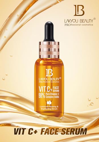 Lakyou Beauty Vitamin C Face Serum – 98% Pure Vitamin C Complex for Luminous Glow, Brightening, Firming & Repairing,