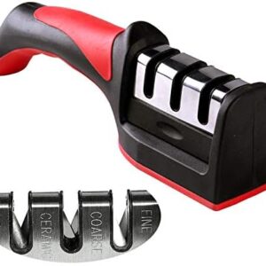3-in-1 Knife Sharpener With Fruit And Meat Knife Peeler.3-Stage Diamond Coated Knife Sharpener,Kitchen Helper Three-piec