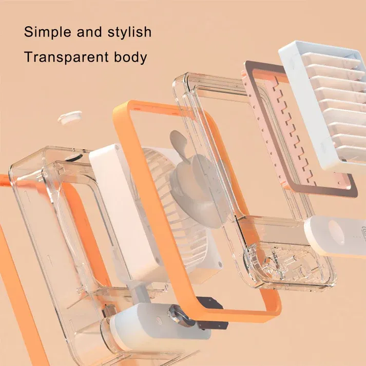 428674d88e185195f1a8f46c895ca6a5 Portable Desktop Air Conditioner USB Mini Air Cooler Fan Water Cooling Fan with 3 Speed Spray Humidifier Purifier for Ca - Image 2