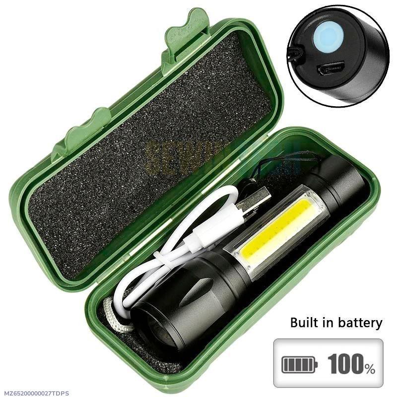 42c468d970e2fac2431fe46ac6a1d03b Portable LED Flashlight – Mini Rechargeable Torch with Side Light & Waterproof Body - Image 2