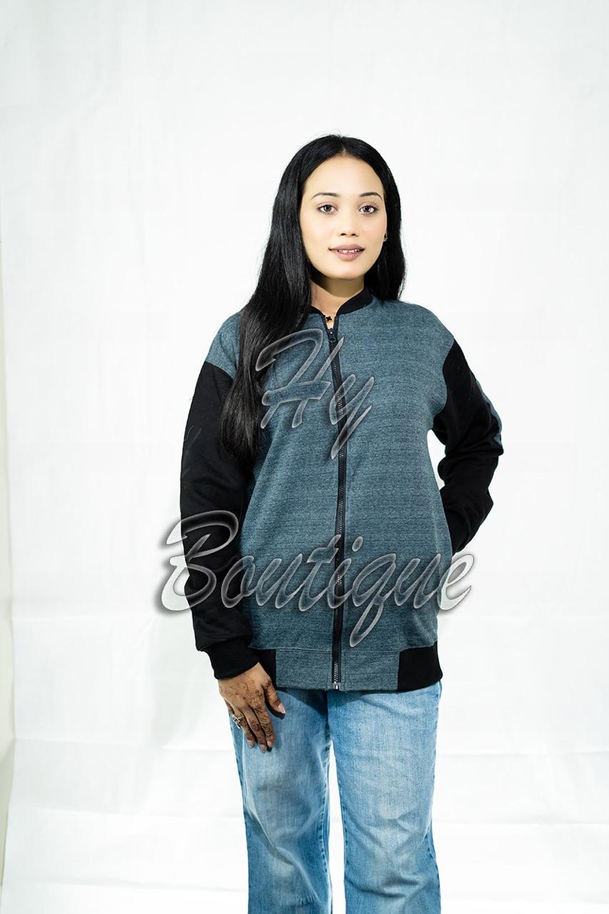 441dfab63925d41676d23fca71d8f810 Winter Collection Women’s Plain Grey Charcoal Jacket | Stylish & Warm Outerwear | Elegant Winter Fashion for Ladies - Image 2