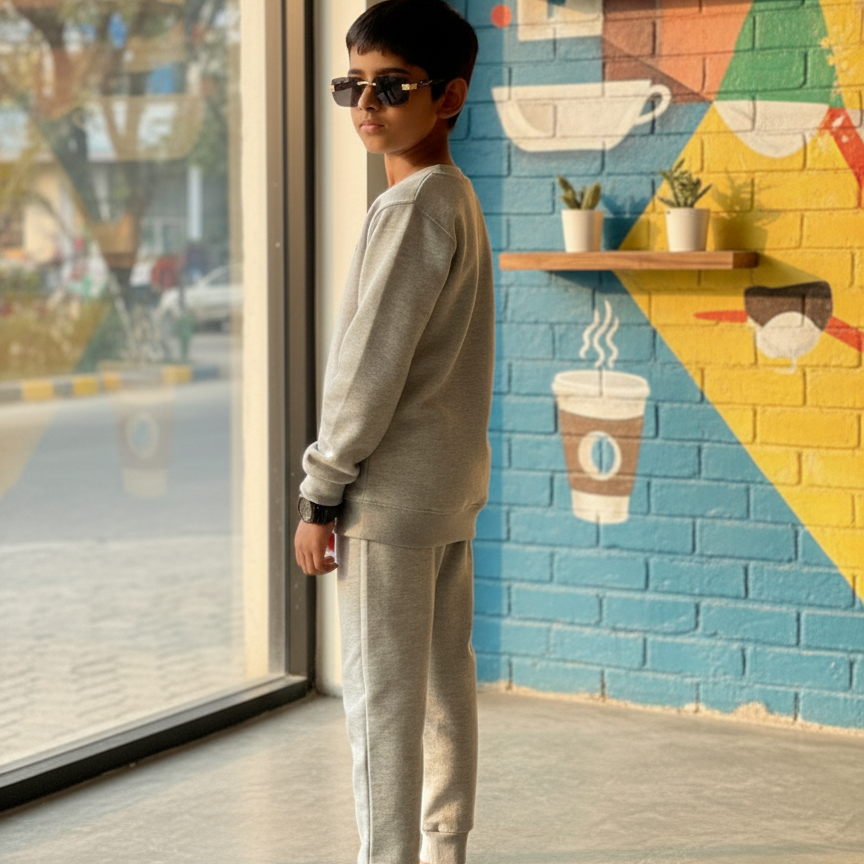469cb68b6cbd01cd39c3930f42b7a01d HERMAIN BANTVA Winter Kids Tracksuit | Stylish Sweatshirt & Trouser Set for Boys & Girls – Cozy, Warm & Trendy Outfit FO - Image 2