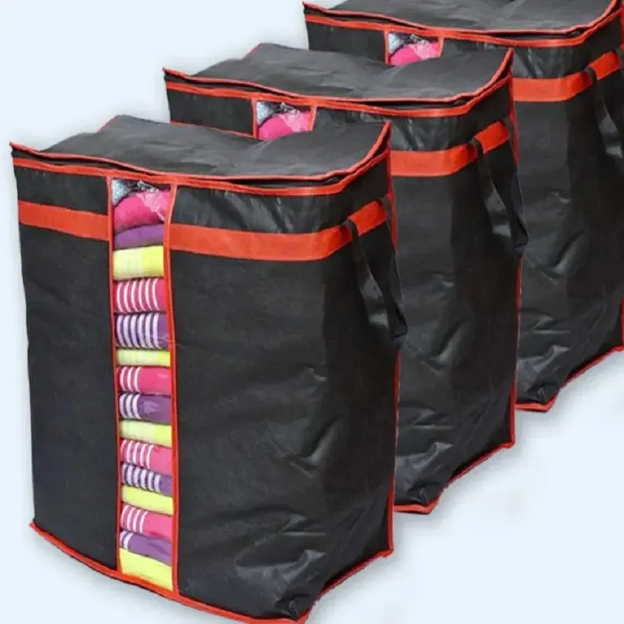 46c70d840d597f25b88ca6abb36f69f1 Cloth Storage Bag For Organized Wardrobe, Dust Protection, And Space-Saving Clothing Storage Solution (Pack Of 4) - Image 3