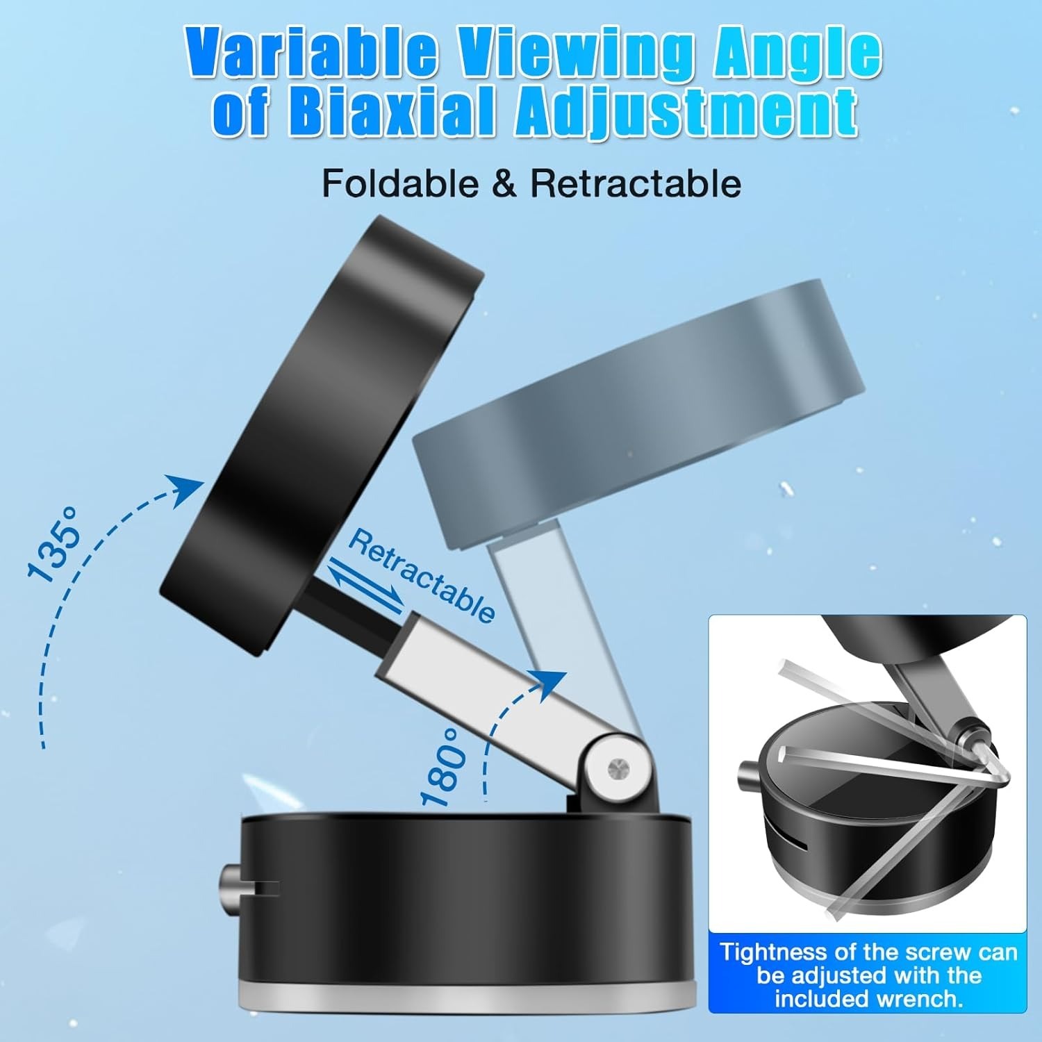 46f8074e02f827657d7896c5e3e3ea6d Vacuum Magnetic Suction Cup Folding Swivel Stand – Double-Sided Universal Mobile Phone Holder - Image 2