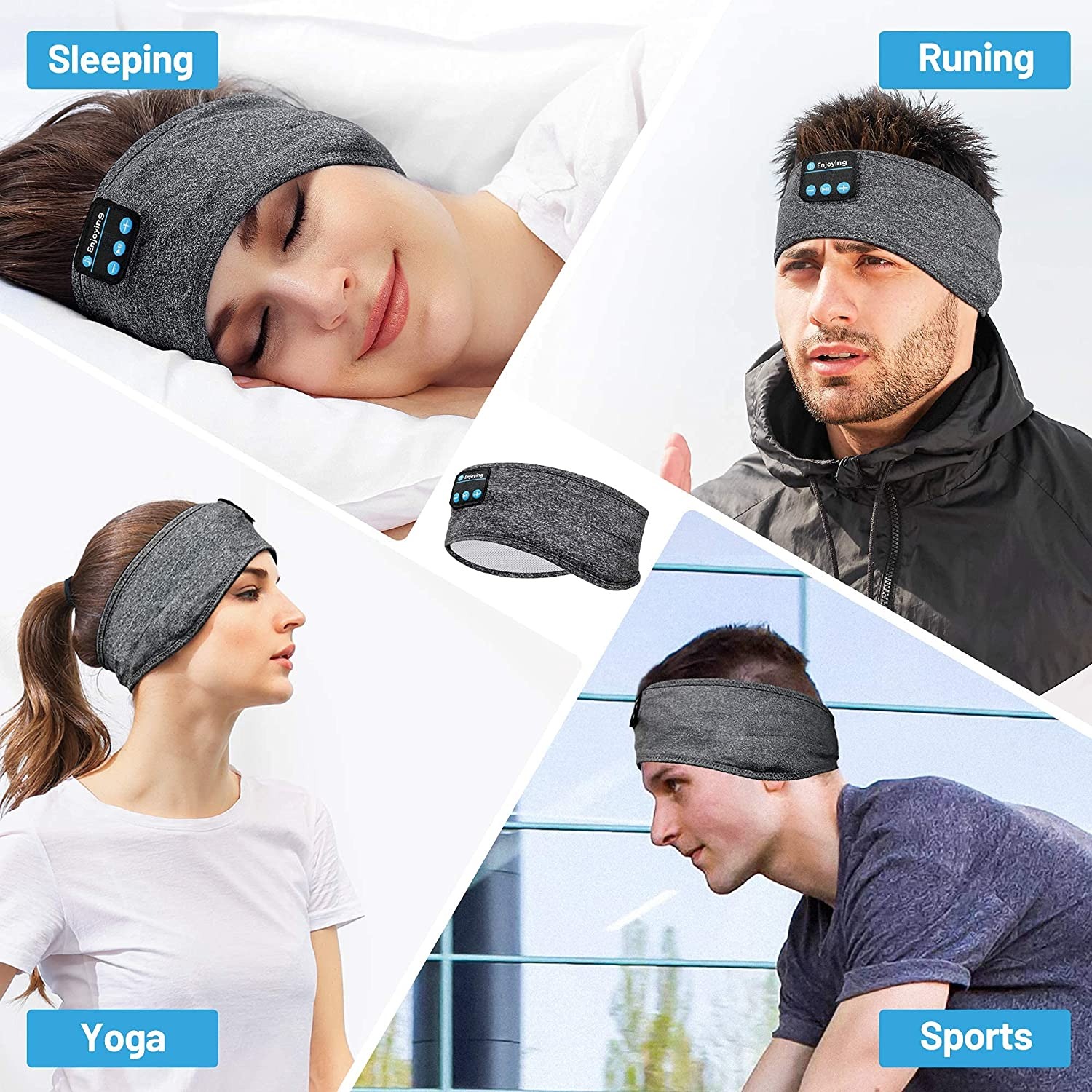 472dd03afc613d82a802c00ea5ecbcb6 2-in-1 Sports & Sleep Bluetooth Headband – Wireless Music Headphones with Built-in Mic, Elastic Eye Mask for Workout, Tr - Image 2
