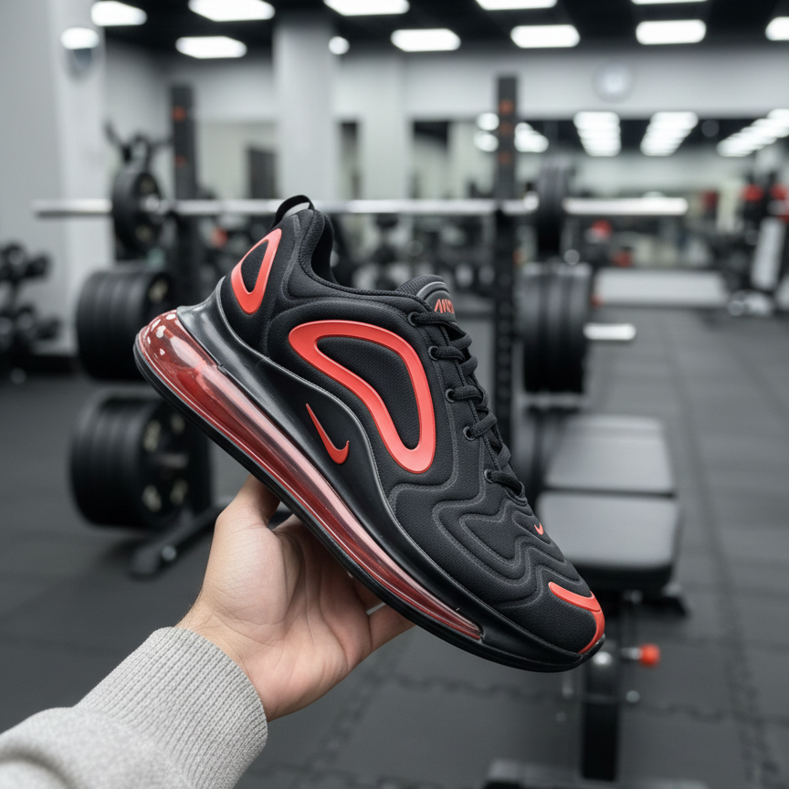484d84f43ec3690d0add47a9f6dbe534 Nike Air Max 720 Sneakers In Black And Red Providing Stylish Design Comfortable Wear - Image 2