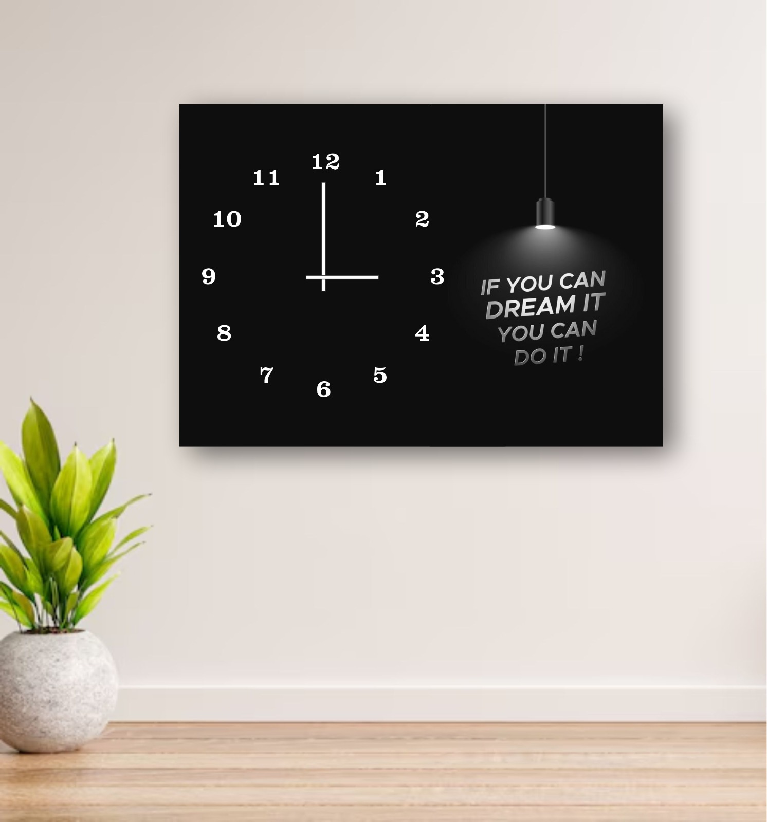 494d6865049e961d97db2e5c320b34f2 Inspirational Wooden Wall Clock – 12x16” Digital Print, Battery-Free, Hook Hanging Decor
