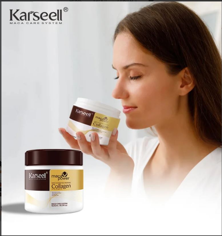 Karseell Collagen Maca Hair Treatment Deep Repair Conditioning Hair Mask Argan Oil Coconut Oil Essence for Dry Damaged H