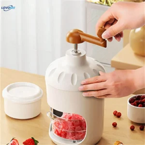 Portable Manual Ice Shaver Machine & Snow Cone Maker | Hand-Crank Slushie Maker with Stainless Steel Blades for Home Kit