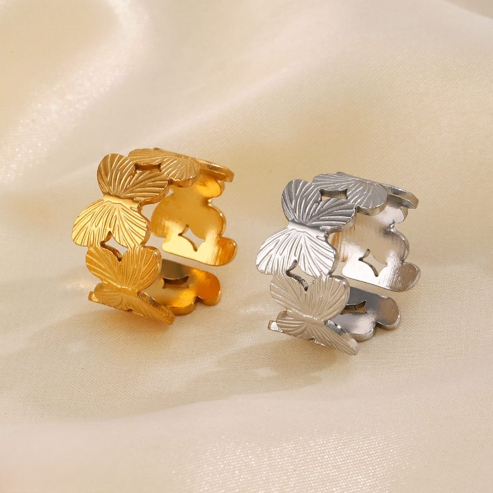4cab4c2332e8f6fbb26cb7d4f54caa86 Stylish Alloy Hand Cuff Ring Set – Adjustable Fashion Jewelry for Women in Silver & Golden (SKU: QST-166)