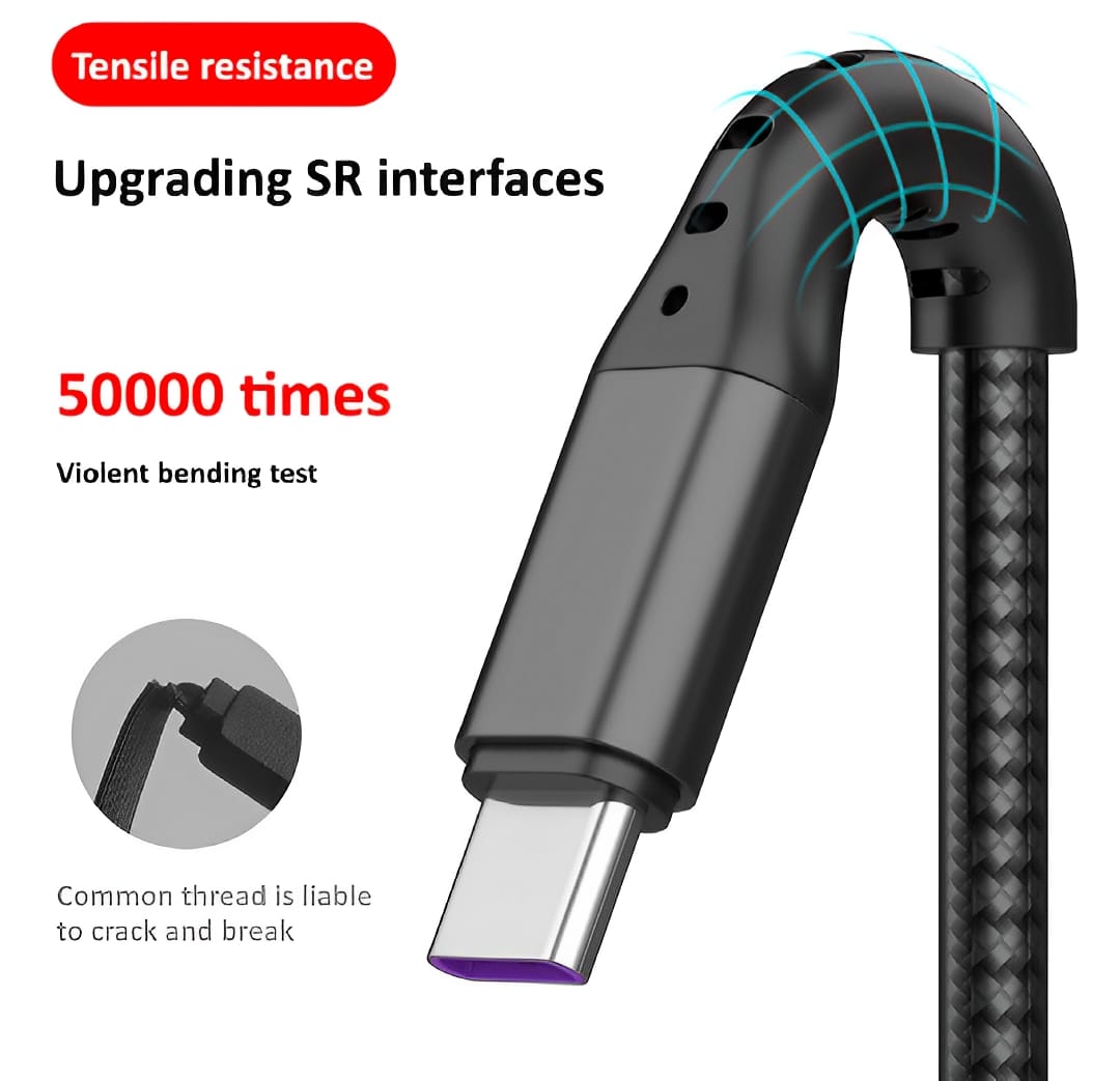 3 in 1 USB Fast Charging Cable – Lightning, Micro USB & Type-C | Compatible with iPhone, Android, Xiaomi, Huawei, Sa