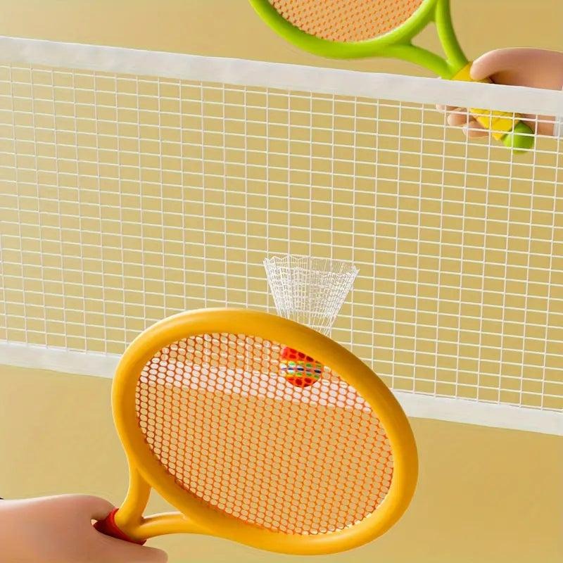 4da64b8a6eb038fed5b9bfdb3e5cd0d3 Kids Badminton & Tennis Racket Set – Easy-To-Handle Outdoor Sports Toy With 2 Rackets, 1 Ball, And 1 Shuttlecock For Fun - Image 2