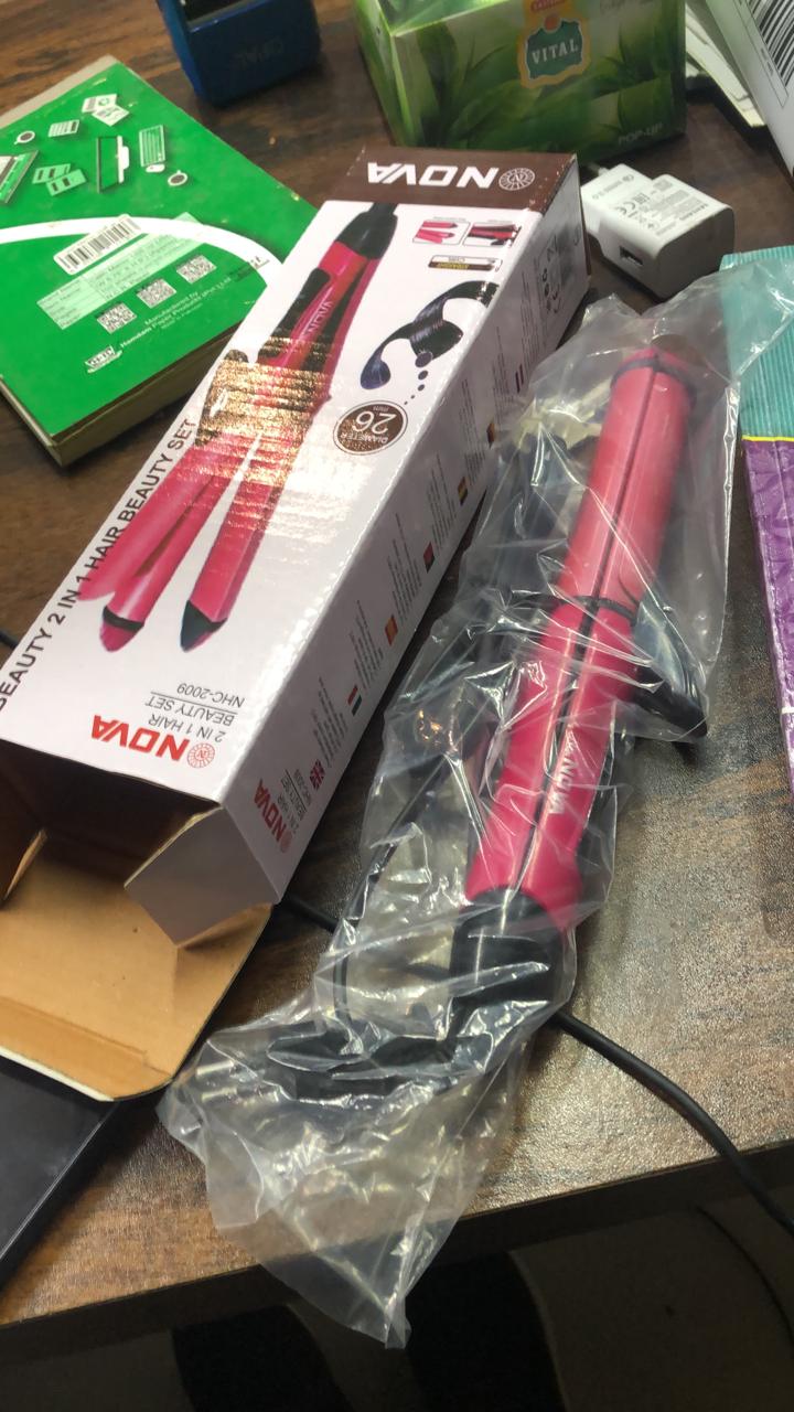 4dcc9f09fbacd6d72711a1f72e360629 Nova 2-in-1 Hair Straightener & Curler NH-2009 | Quick Heat-Up Ceramic Plates | Portable Dual-Use Hair Styling Tool - Image 3